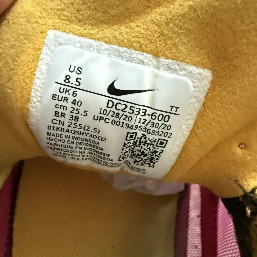 Size 8.5 - Nike Waffle One Active Fuchsia University Gold Black DC2533-600 - Picture 8 of 9